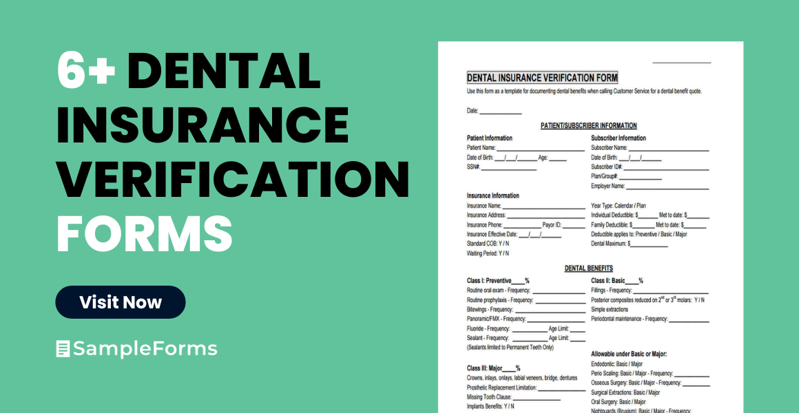 dental insurance verification form