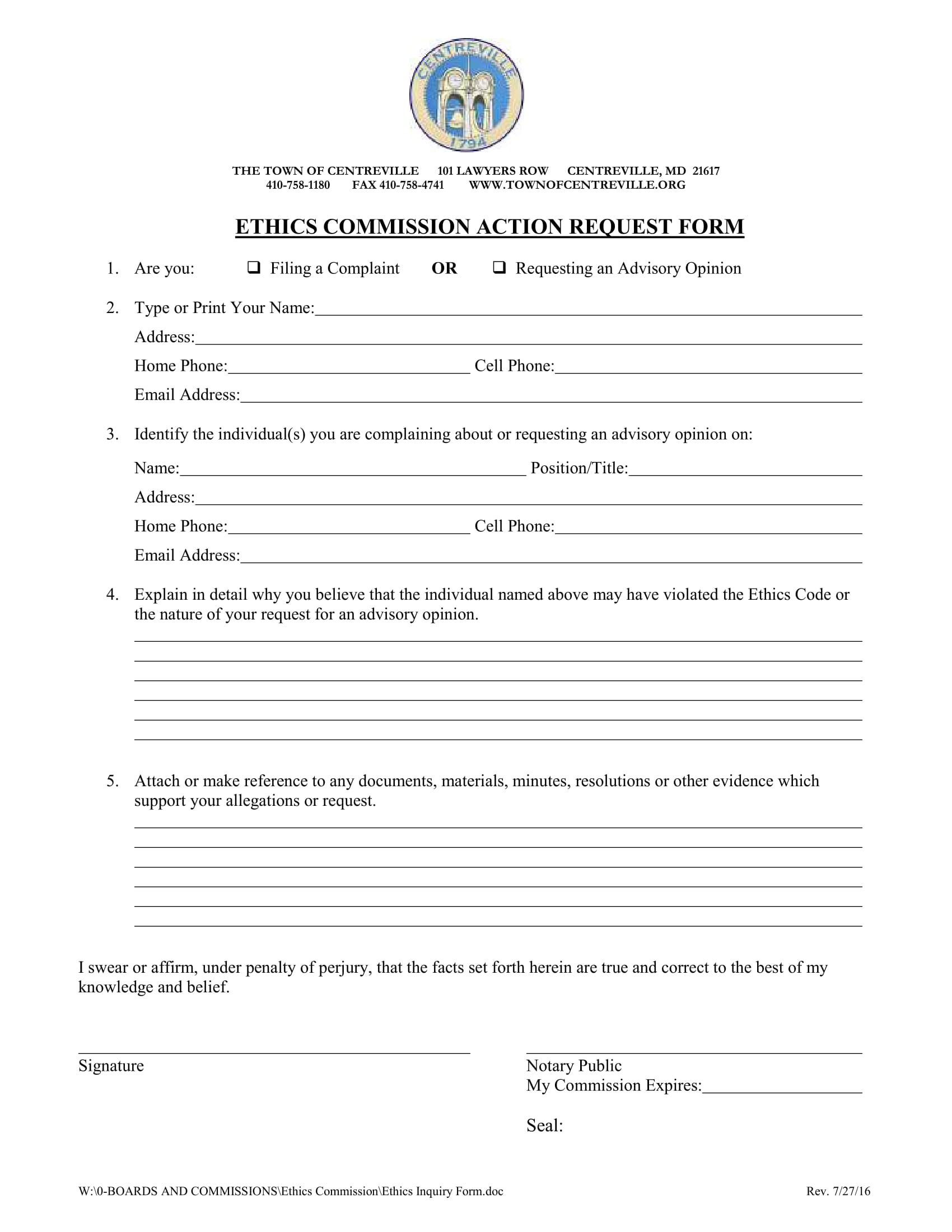 ethics commission action request form 1