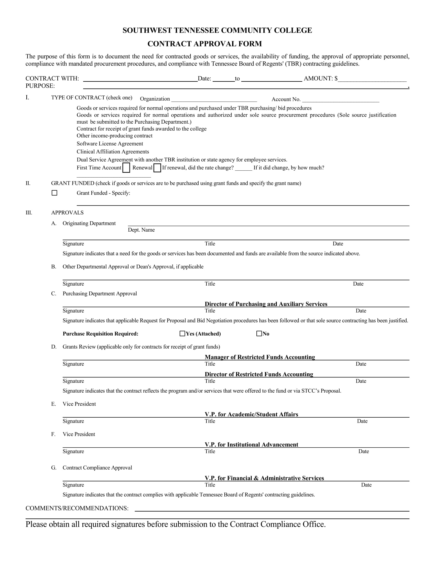 free contract approval form 1