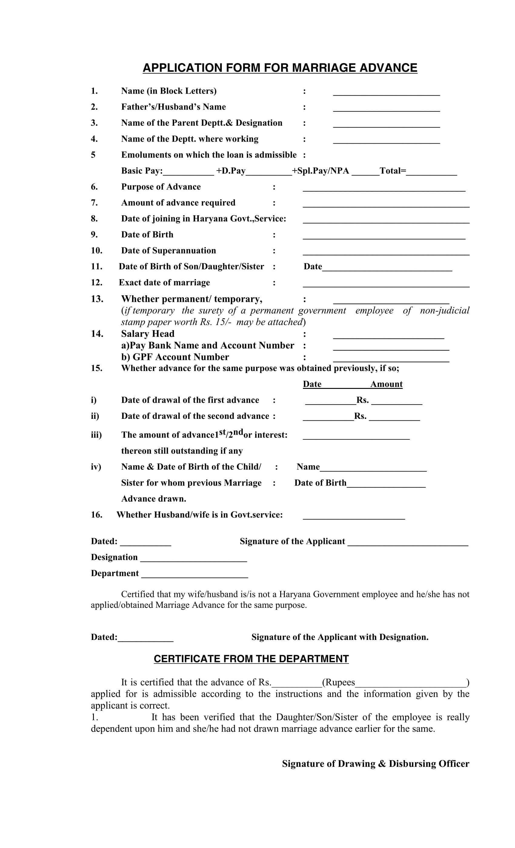 marriage advance application form 1