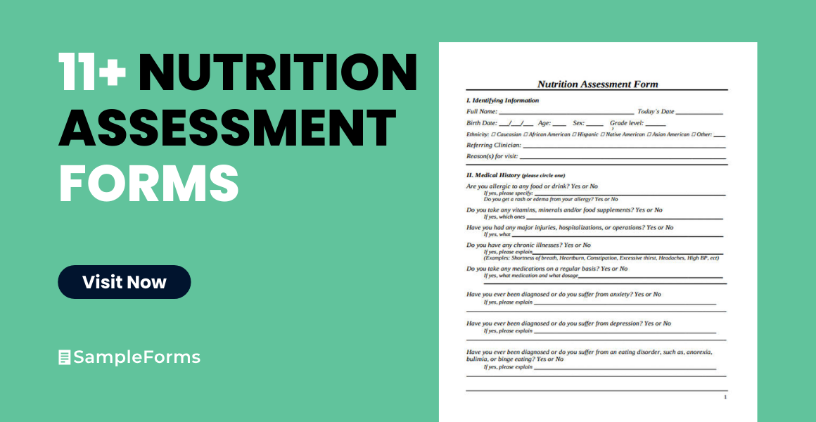 nutrition assessment forms