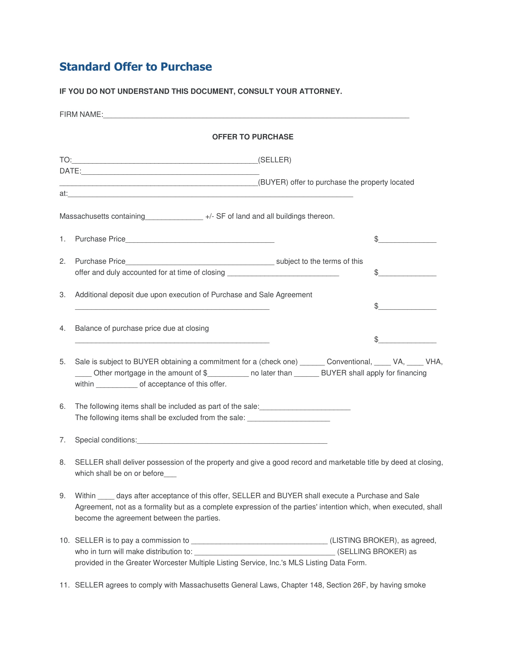 purchase offer form 1