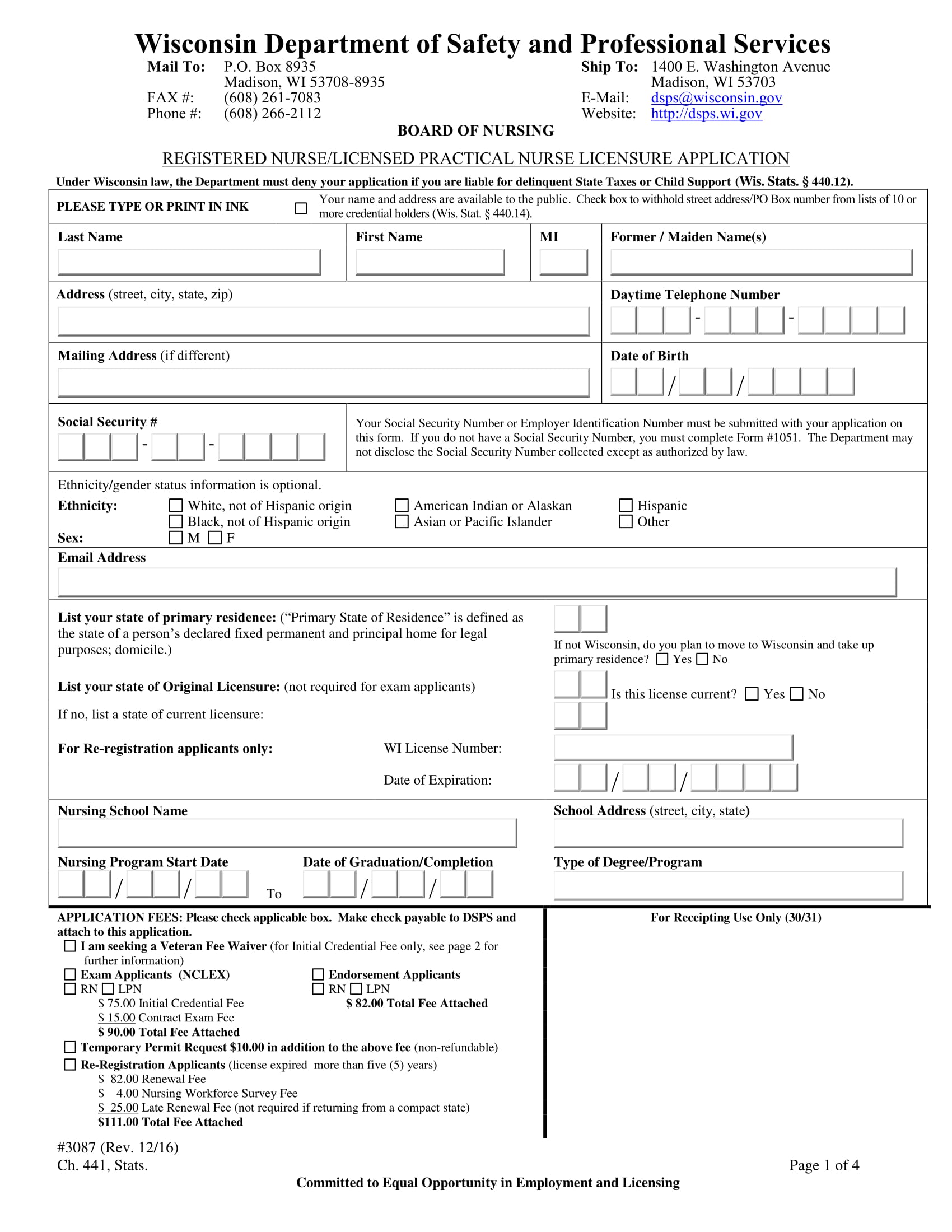 FREE 10 Nurse Application Forms In PDF Ms Word