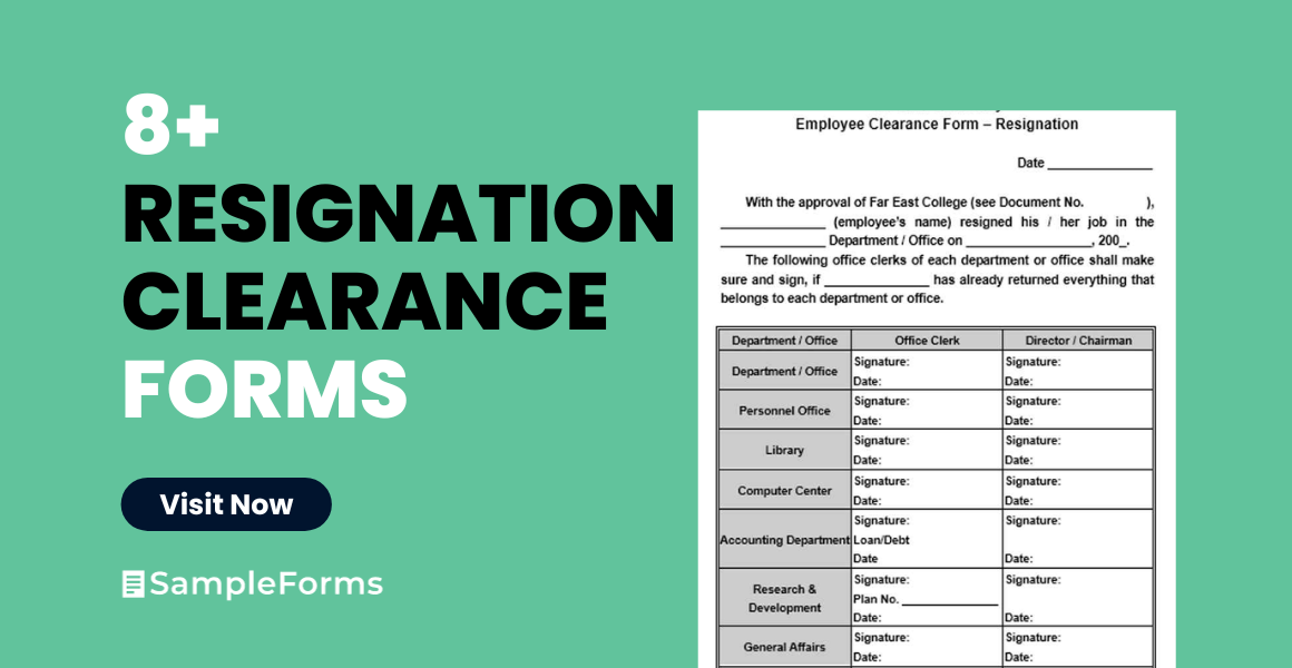 resignation clearance form