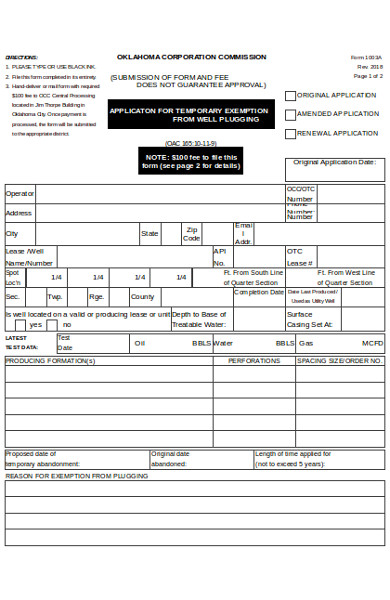sample notice of exemption form