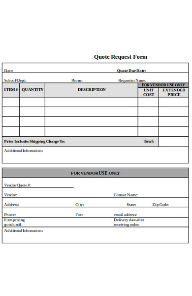 sample quote form