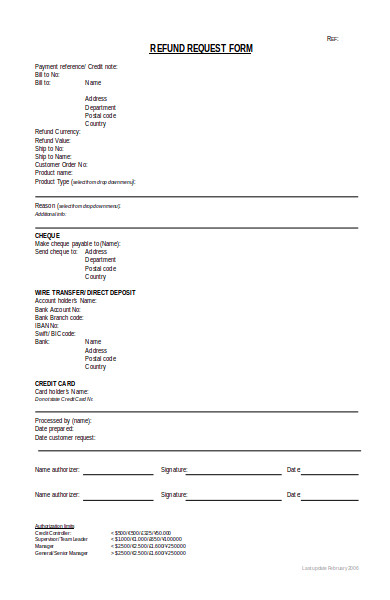 FREE 10 Refund Request Forms In PDF Ms Word Excel FREE 10 Refund Request Forms In PDF Ms Word Excel