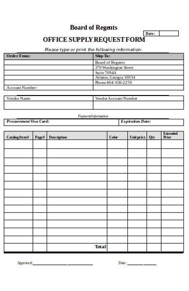 Free Printable Teacher Supply Request Form Template