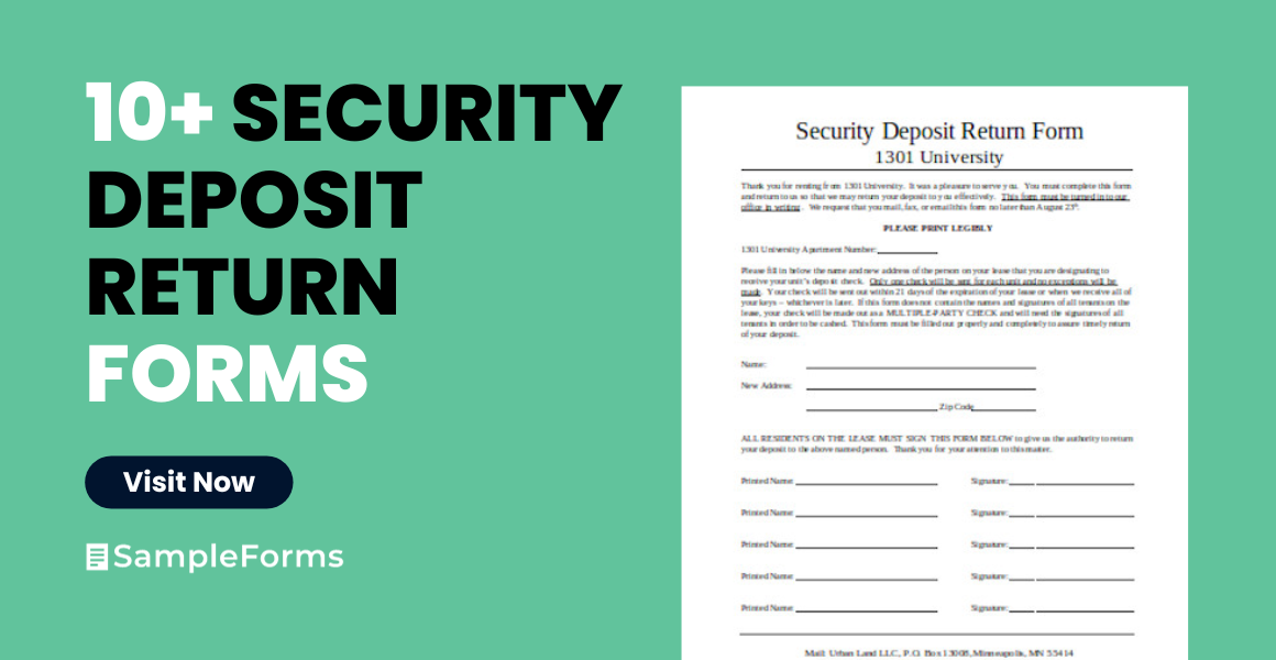 security deposit return forms