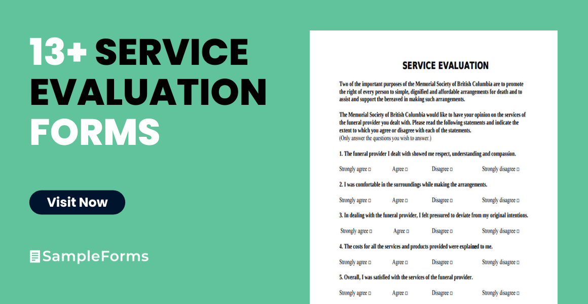 service evaluation form