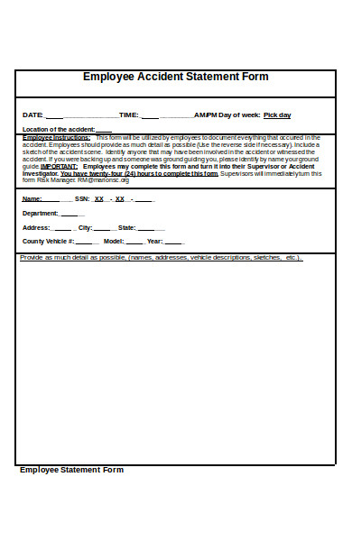 simple employee statement form