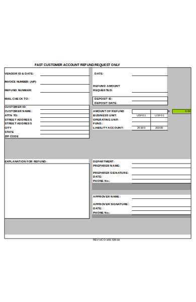 Free 10 Refund Request Forms In Pdf Ms Word Excel 1337