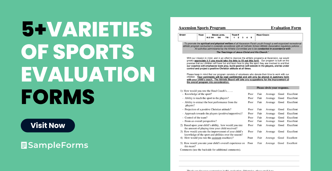 varieties of sports evaluation form