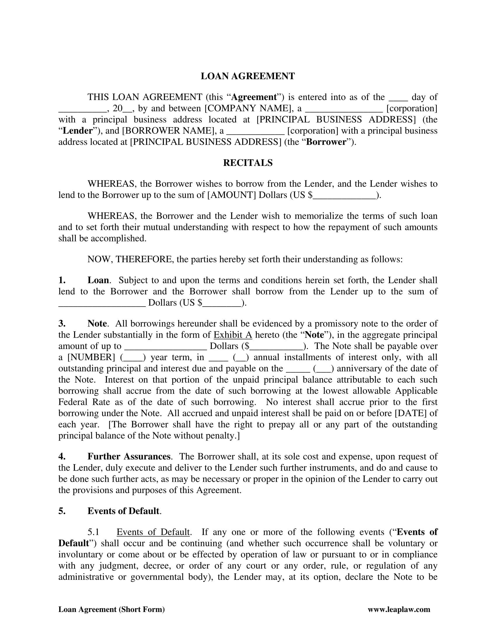 loan agreement form 2