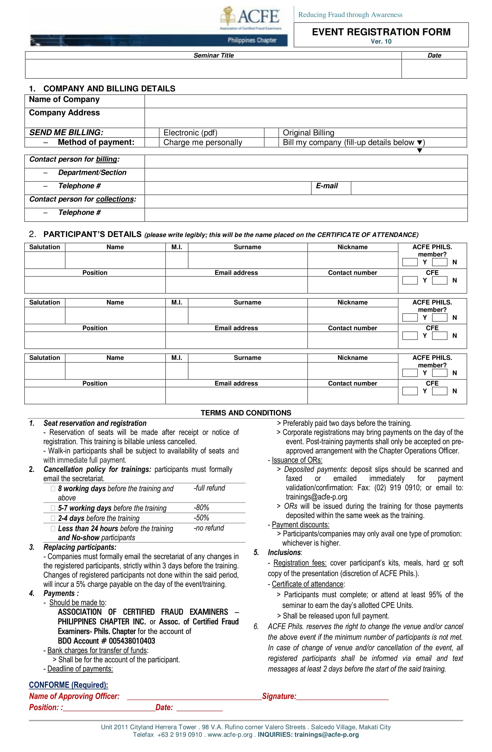 FREE 32+ Sample Event Registration Forms in PDF | MS Word | Excel