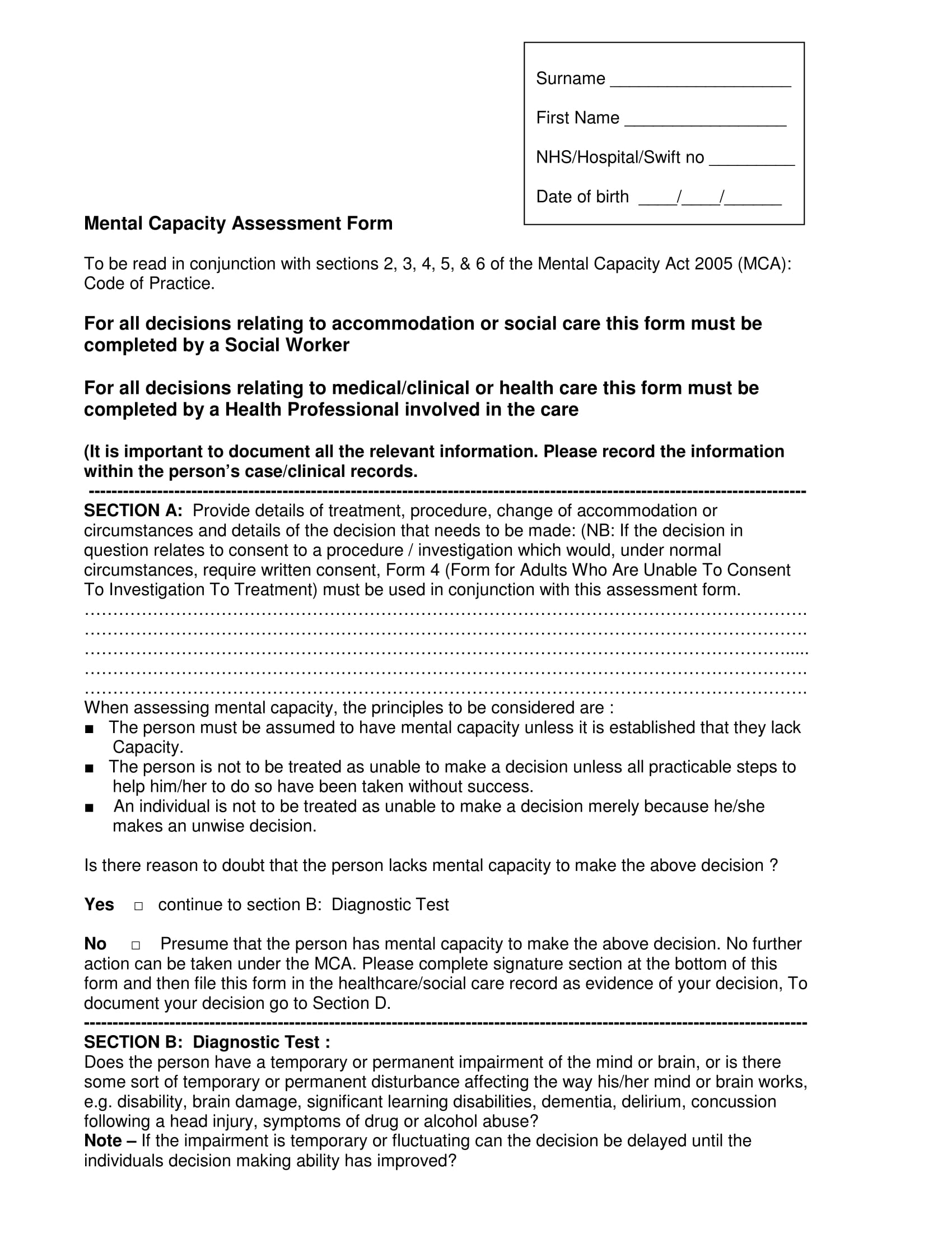 FREE 11+ Capacity Assessment Forms in PDF | Excel