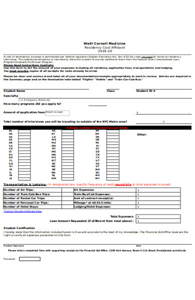 basic affidavit of residency form