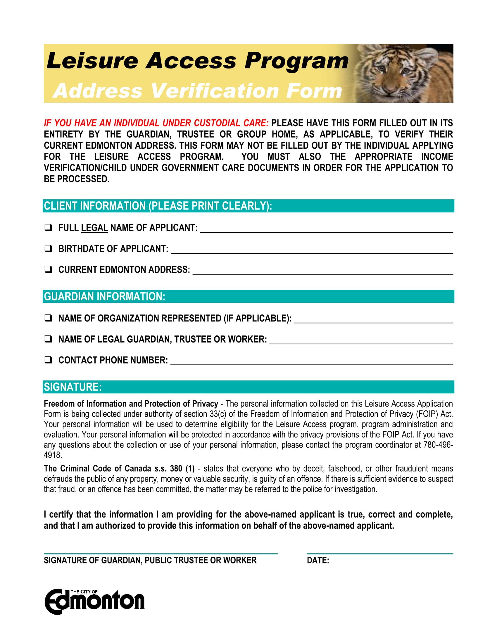 city address verification form 1