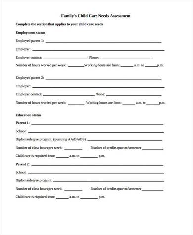 FREE 29+ Needs Assessment Forms in MS Word | PDF | Excel