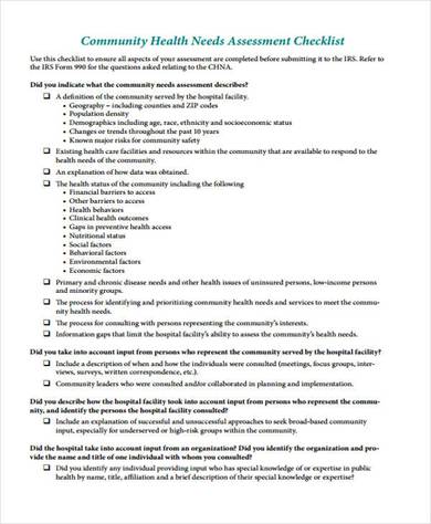 community health needs assessment form4 390