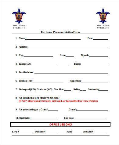 electronic personnel action form 390