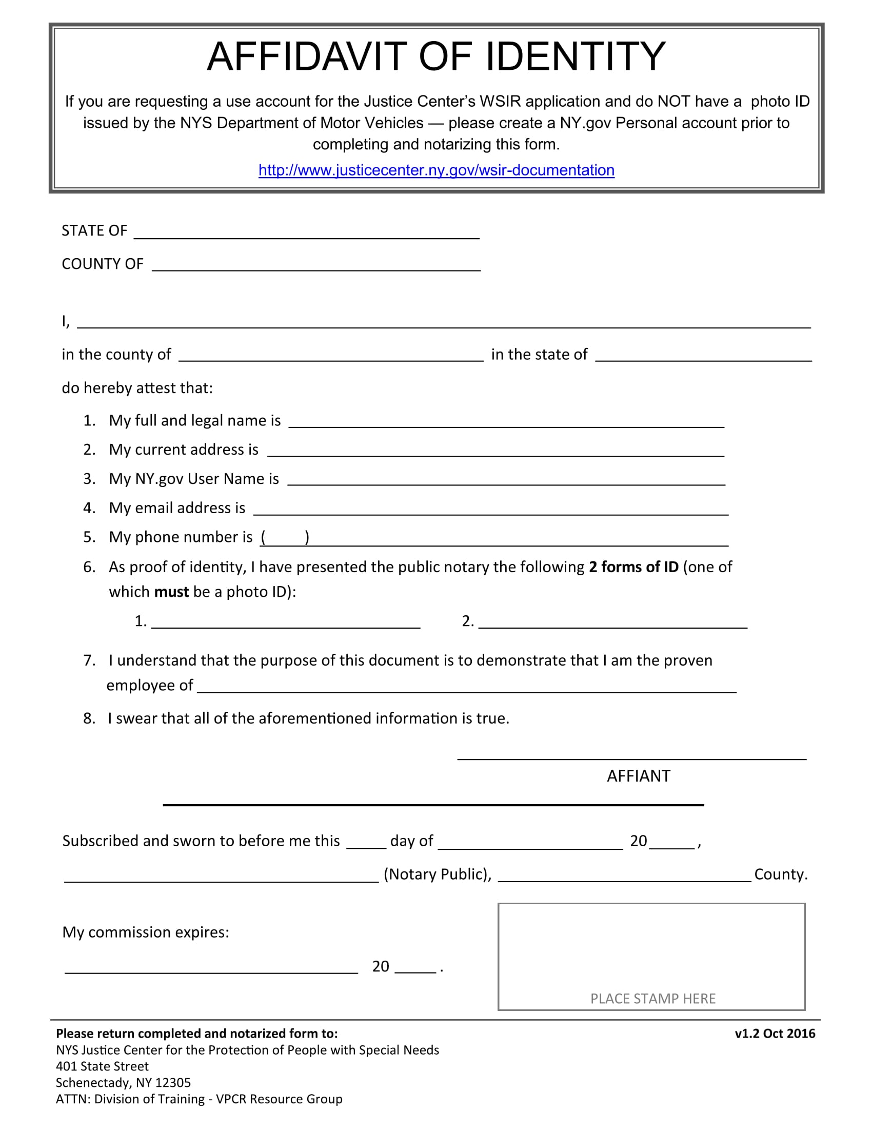 Free 8 Affidavit Of Identity Forms In Pdf 3063