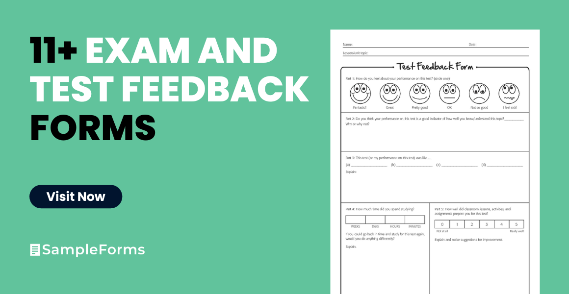 exam and test feedback form
