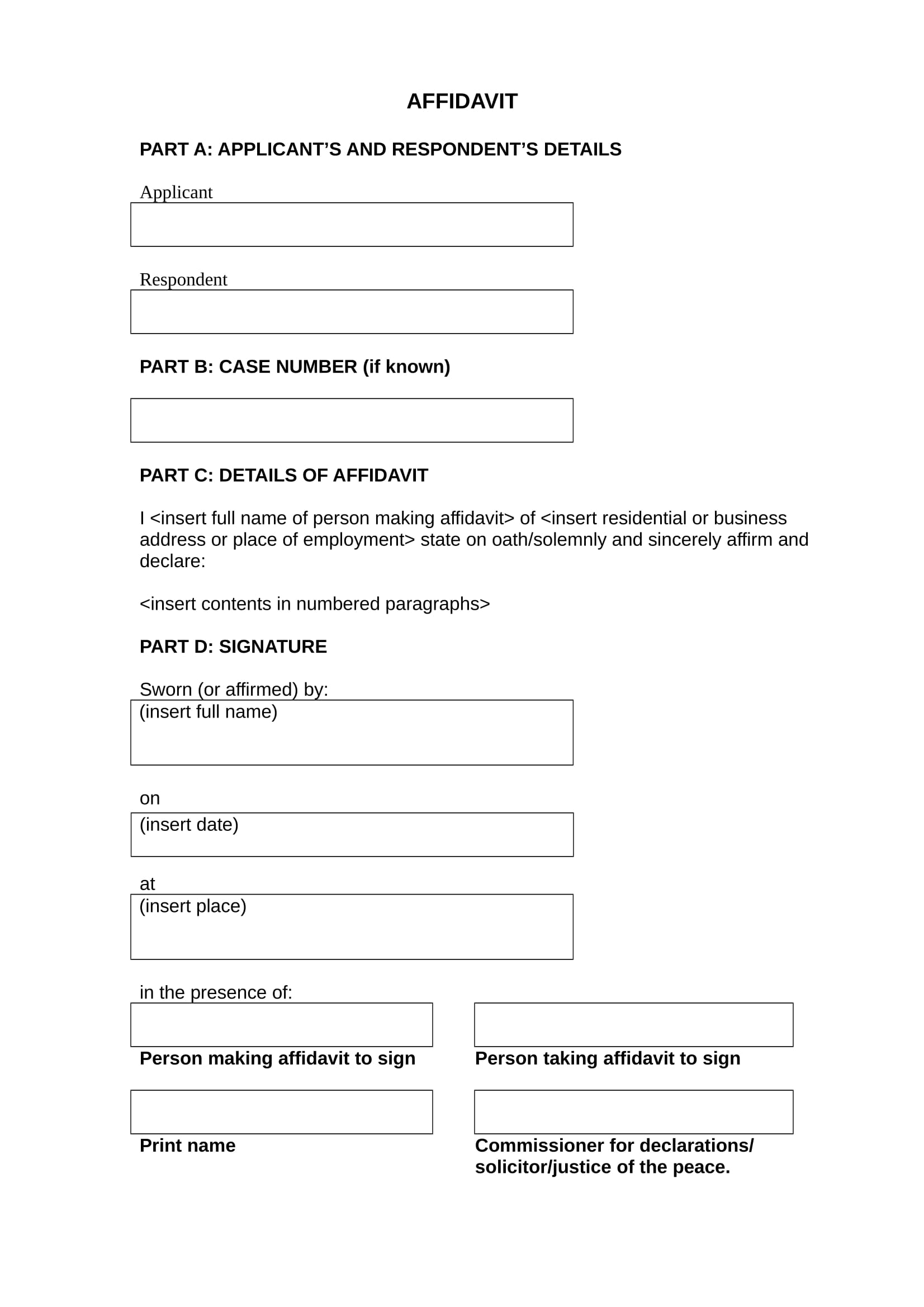 FREE 22+ Sample Affidavit Forms in PDF | MS Word | Excel