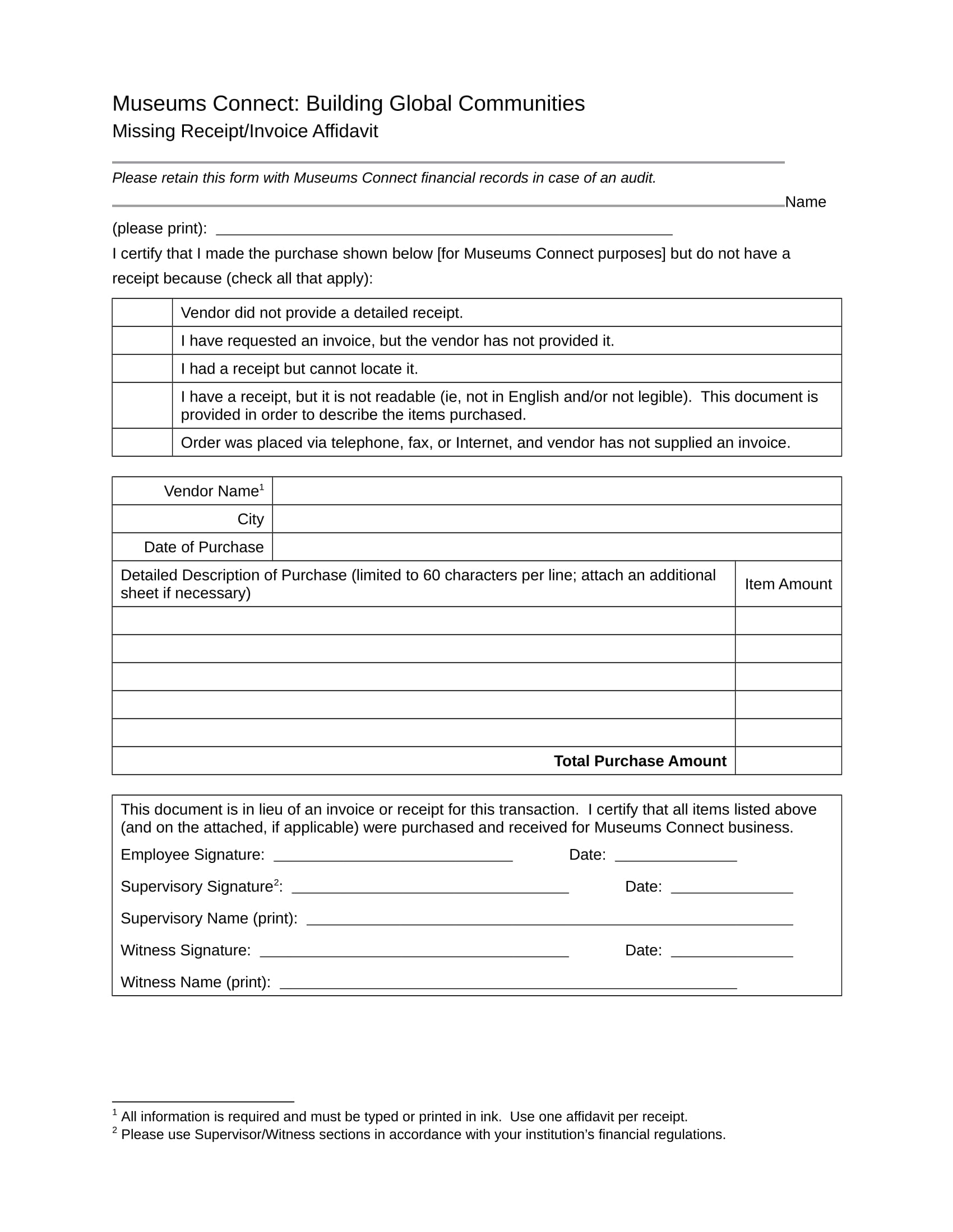 invoice affidavit sample format 1