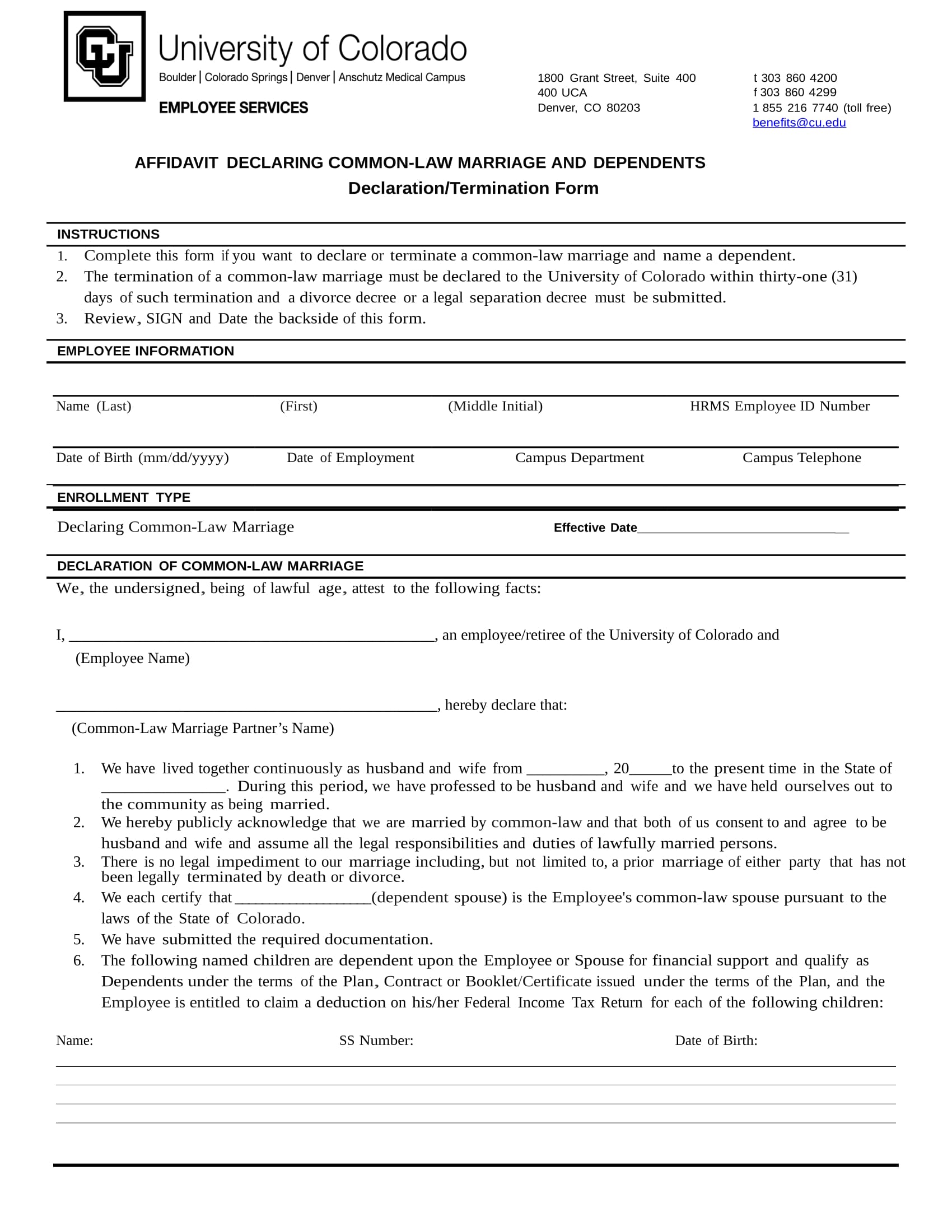 marriage affidavit form sample 1