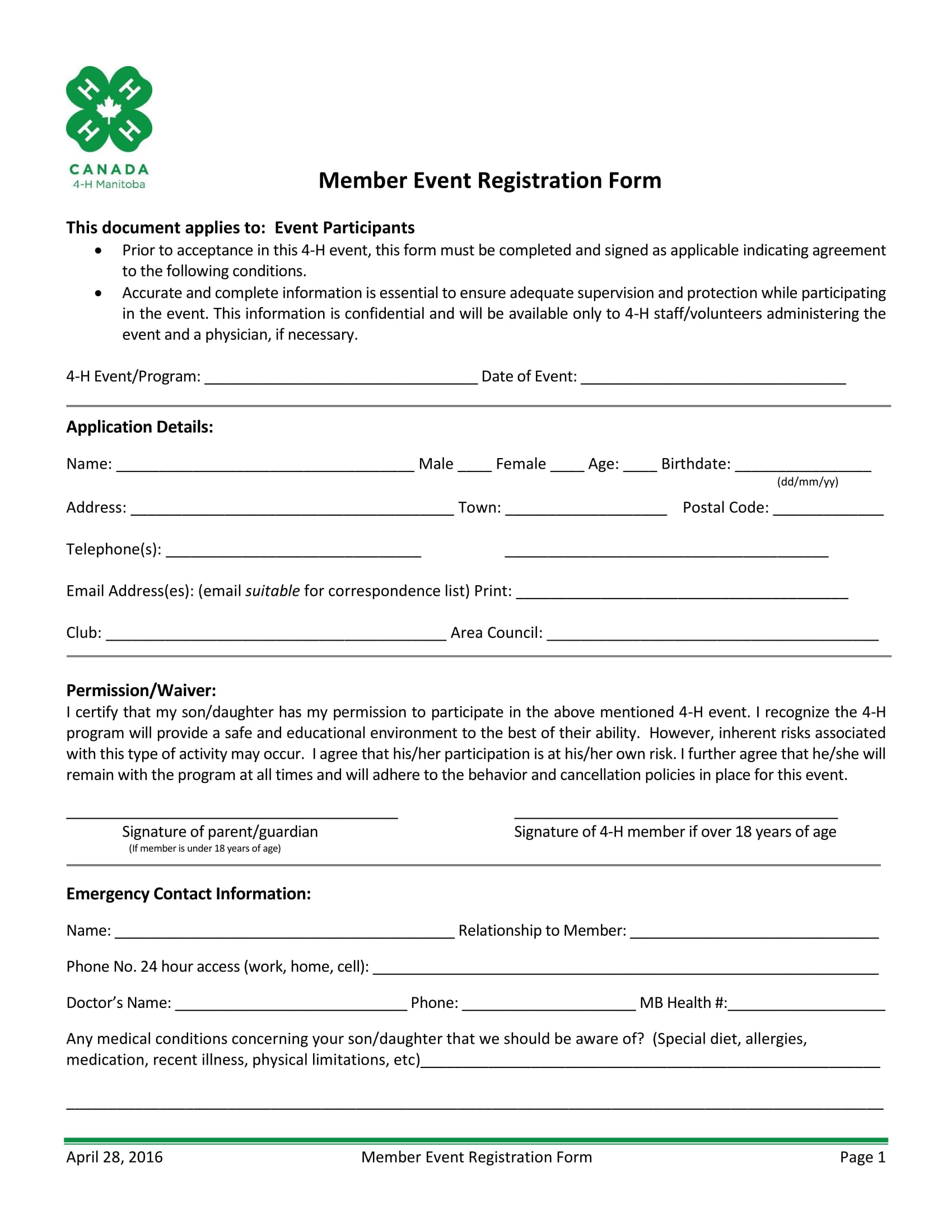 member event registration form 11