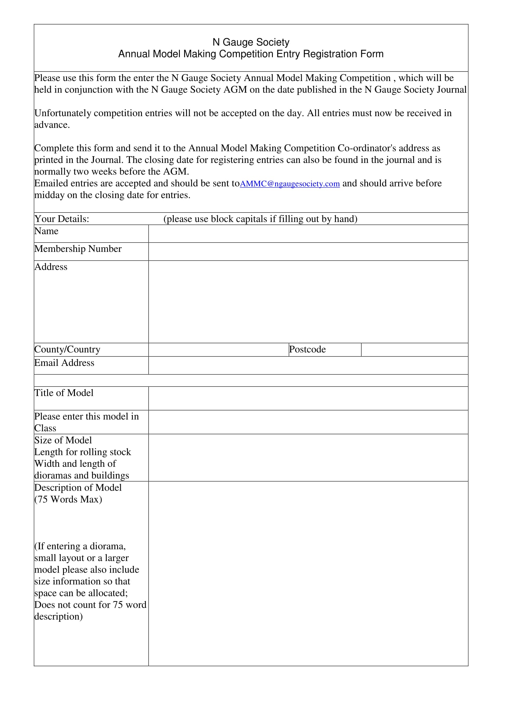 model making competition entry registration form 1