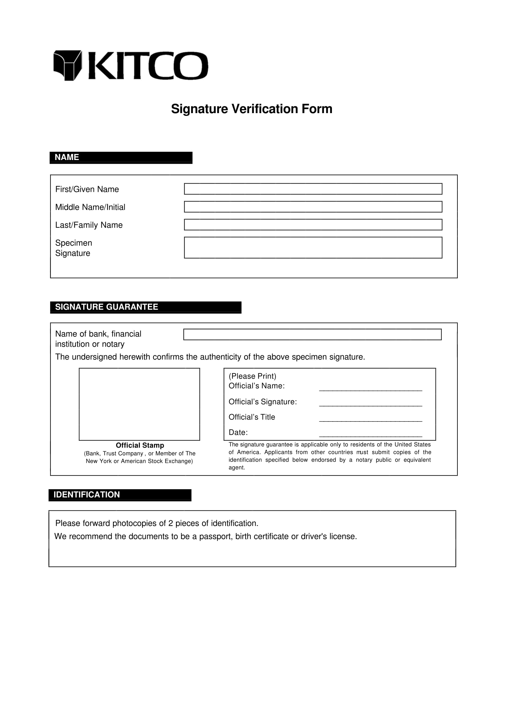 notary signature verification form 1