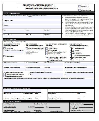 payroll personnel action form 390
