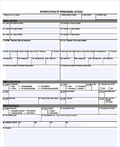 personnel action notice form 390