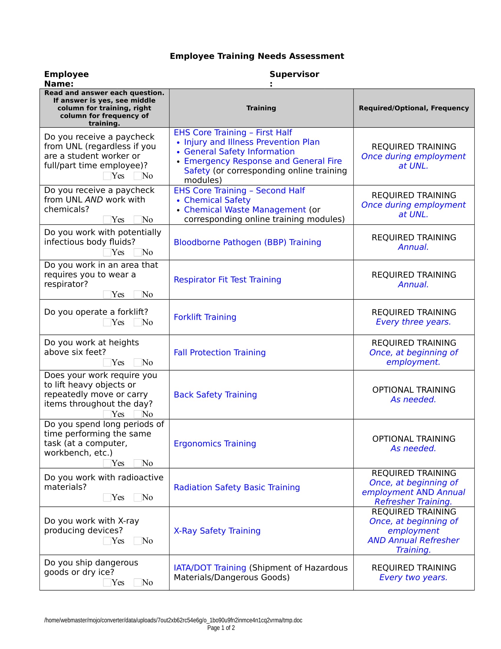 FREE 29+ Needs Assessment Forms in MS Word | PDF | Excel