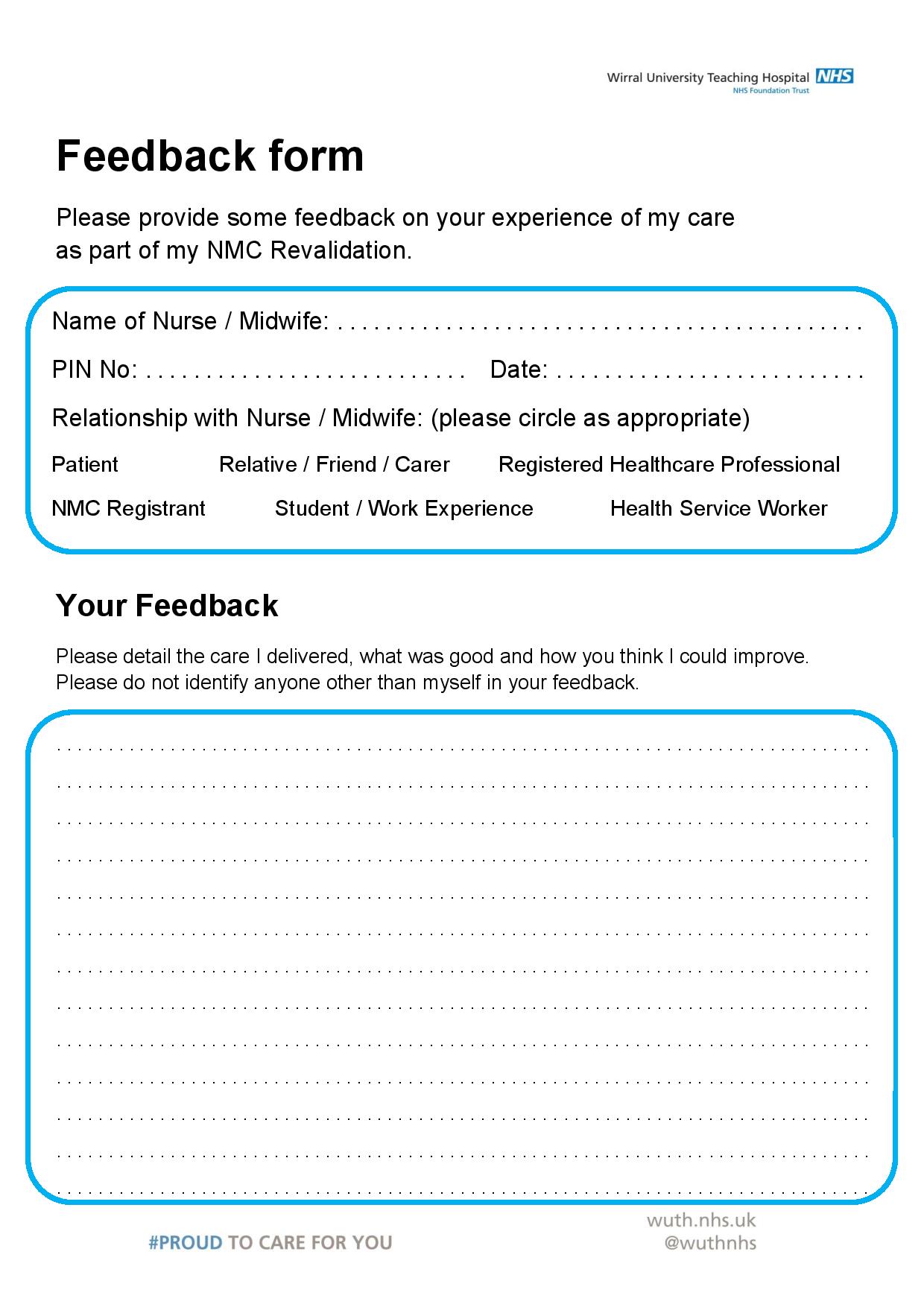 Printable Feedback Form - Printable Forms Free Online