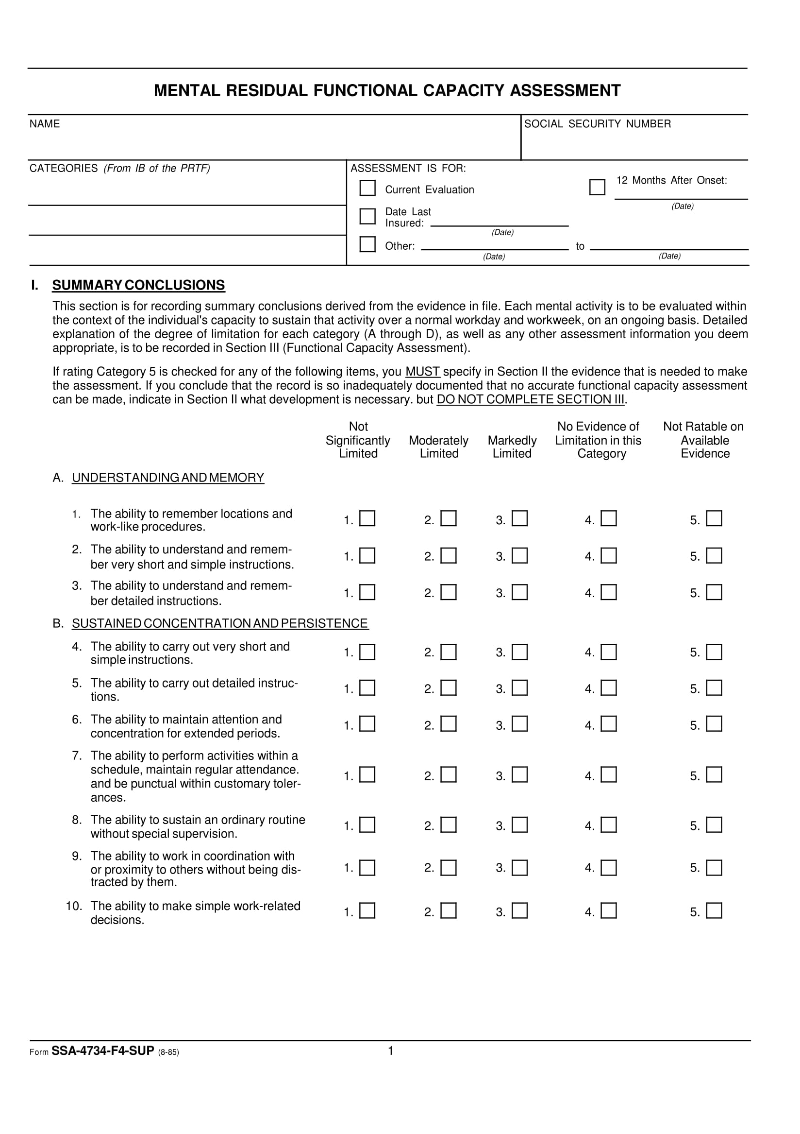 Free 11 Capacity Assessment Forms In Pdf Excel 8689