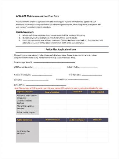 sample maintenance action 390