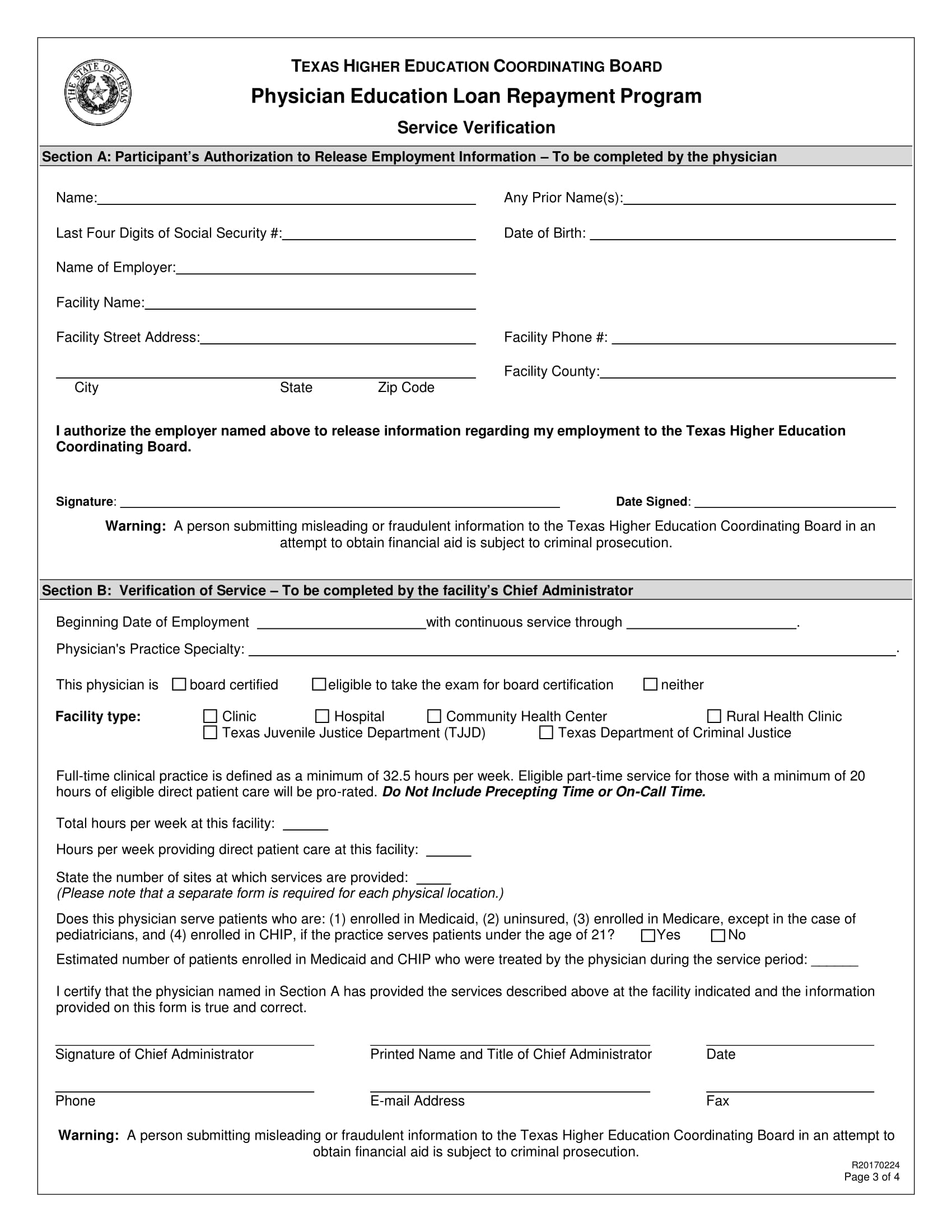 service and loan verification form 3