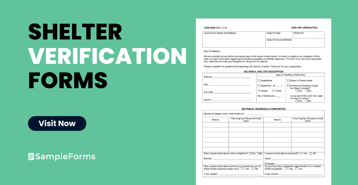 shelter verification form