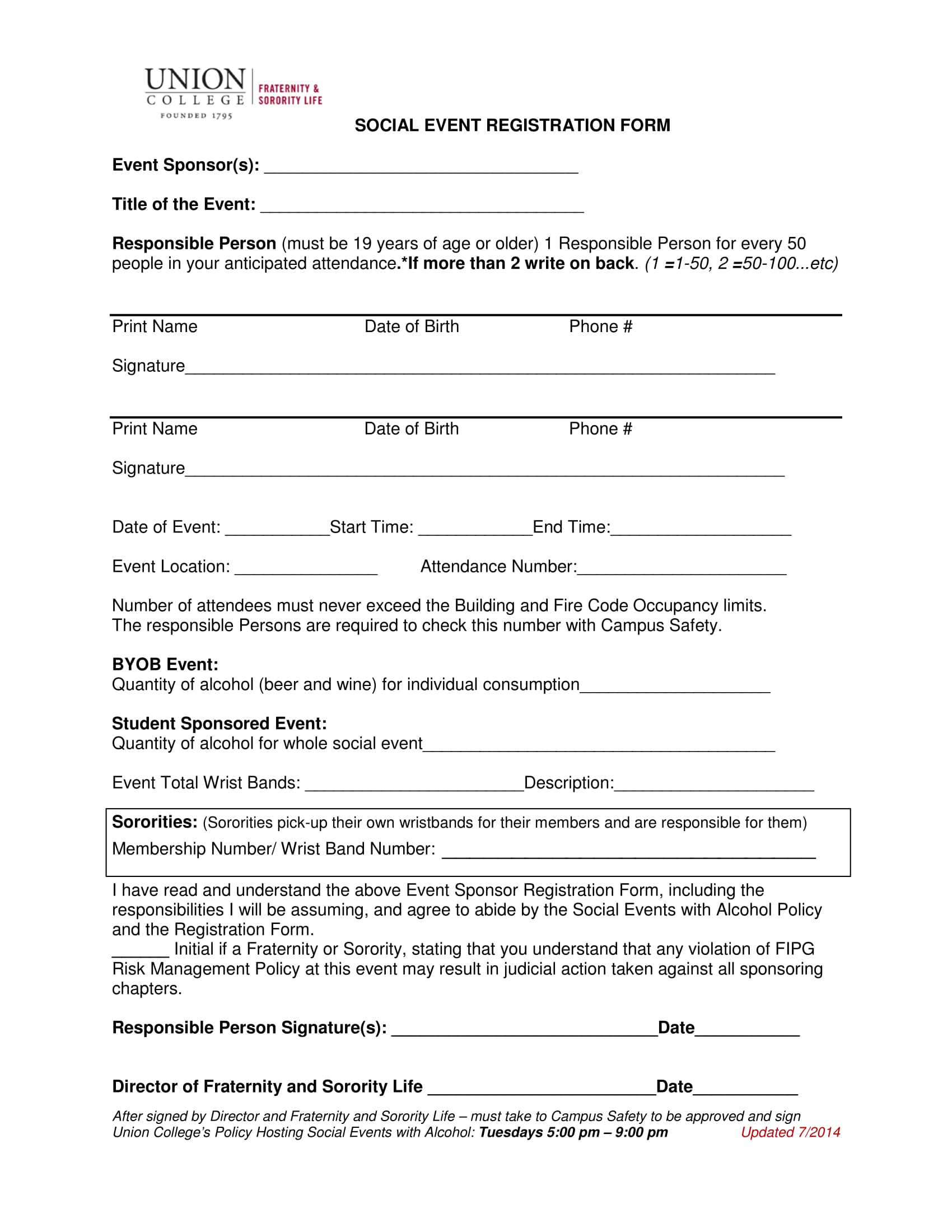 social event registration form 11