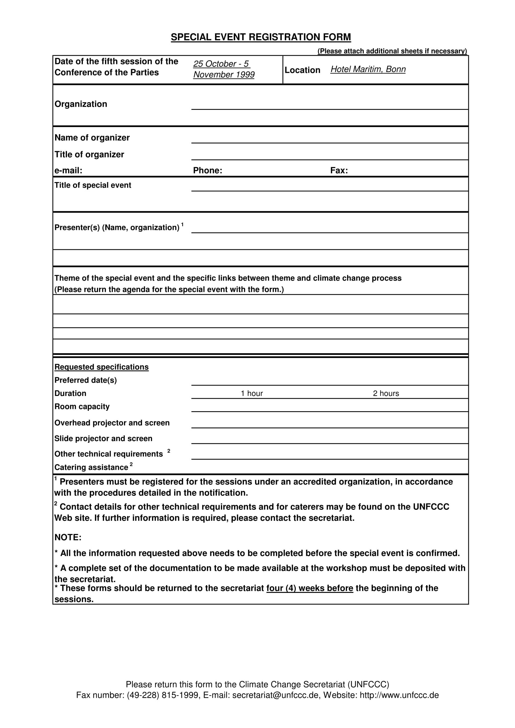 special hotel event registration form 1