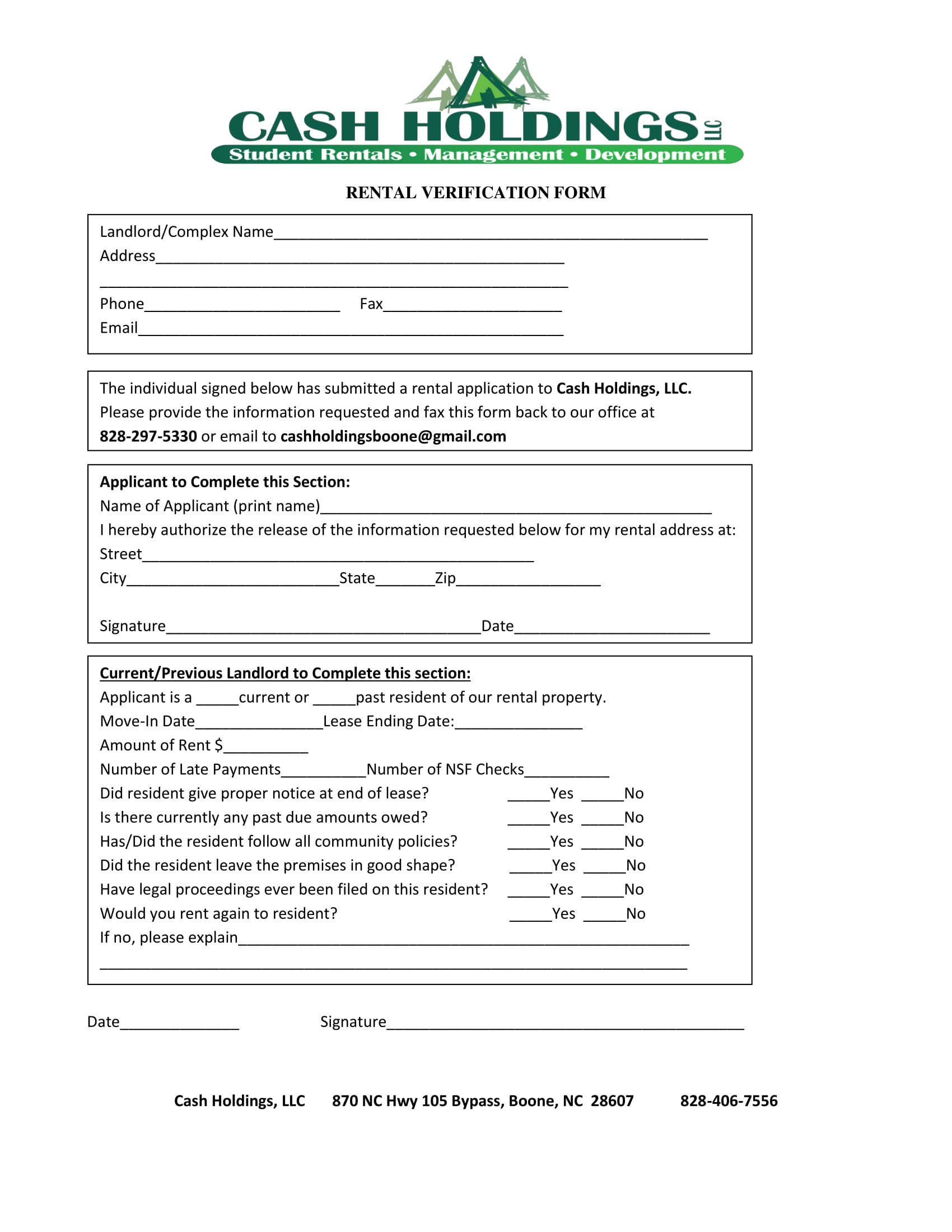 student rental verification form 1