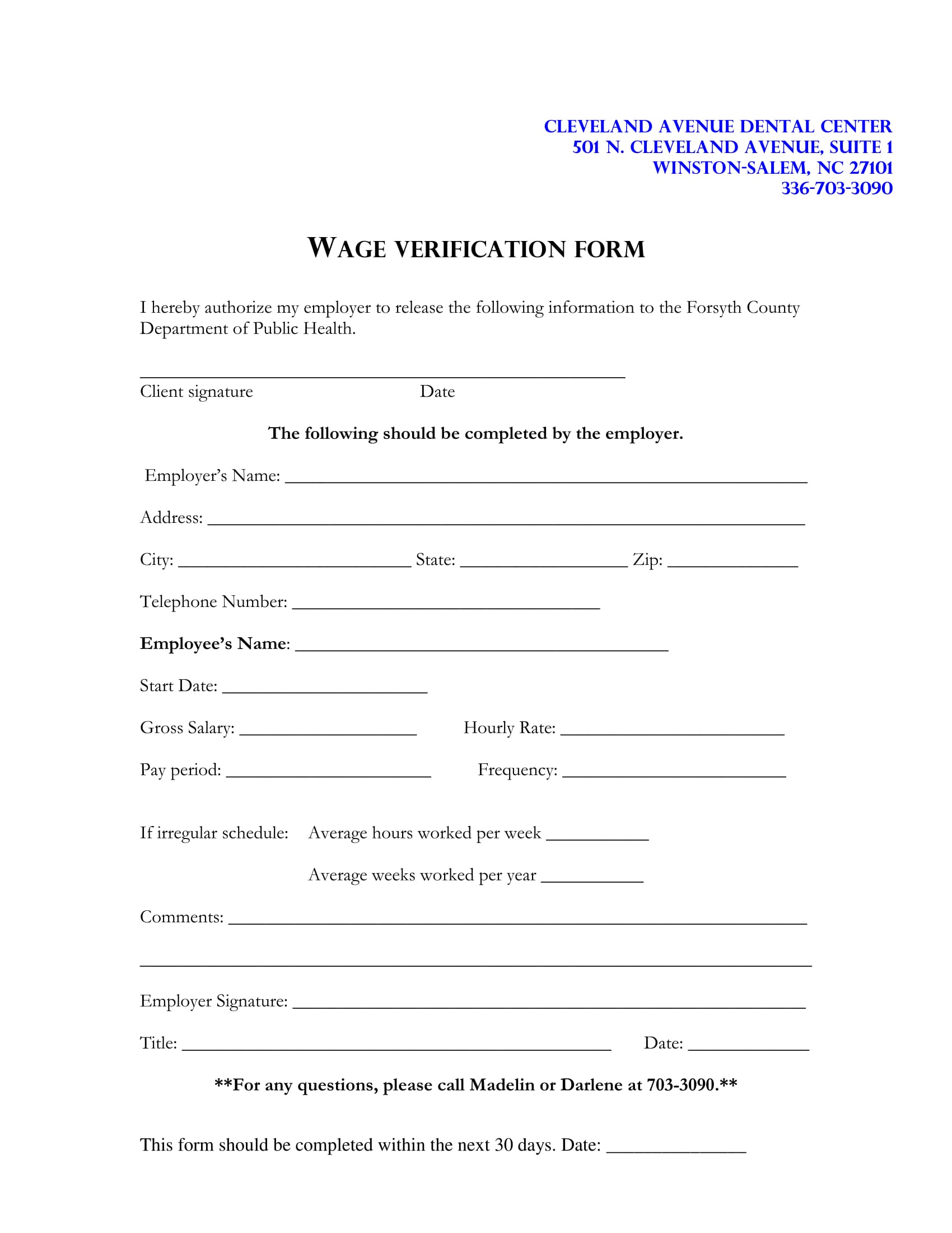 Printable Lost Wages Form Printable Forms Free Online