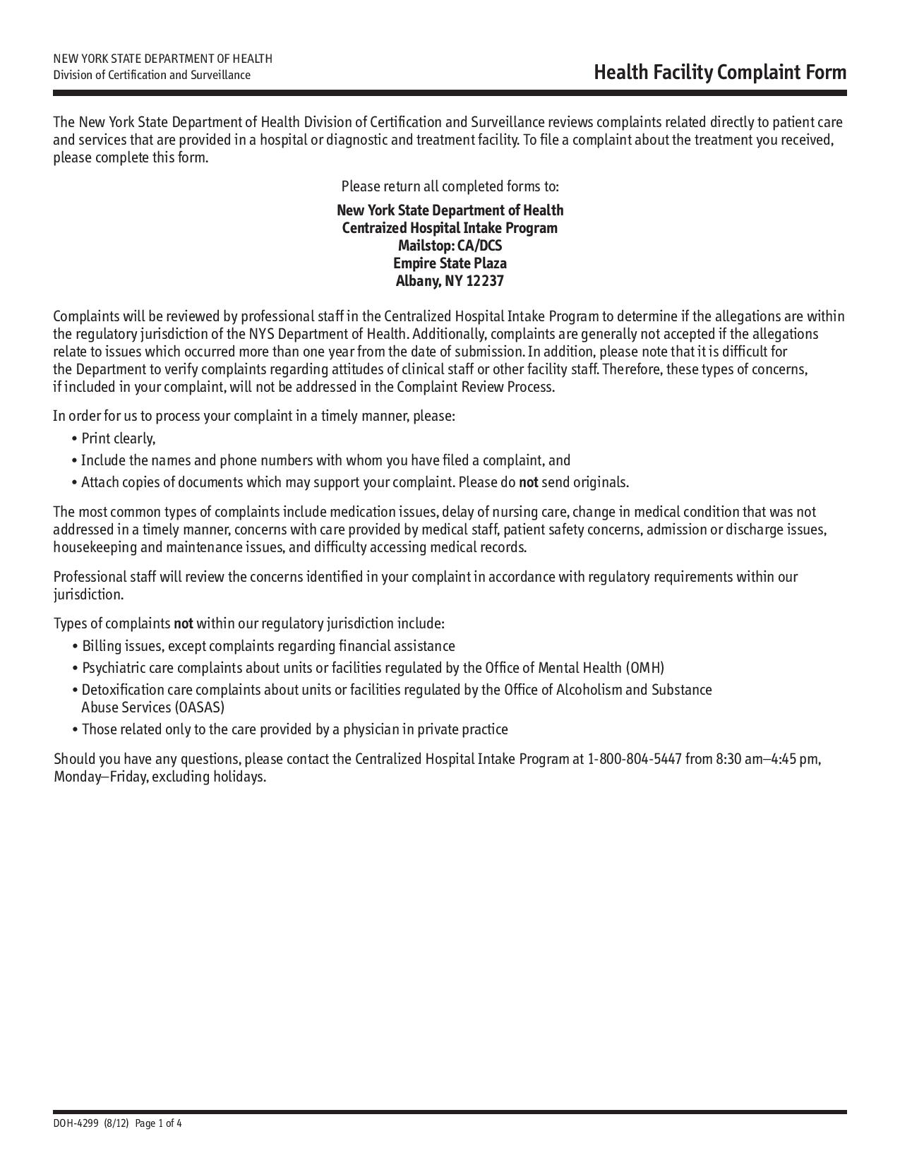 FREE 11+ Health Complaint Forms in PDF | MS Word