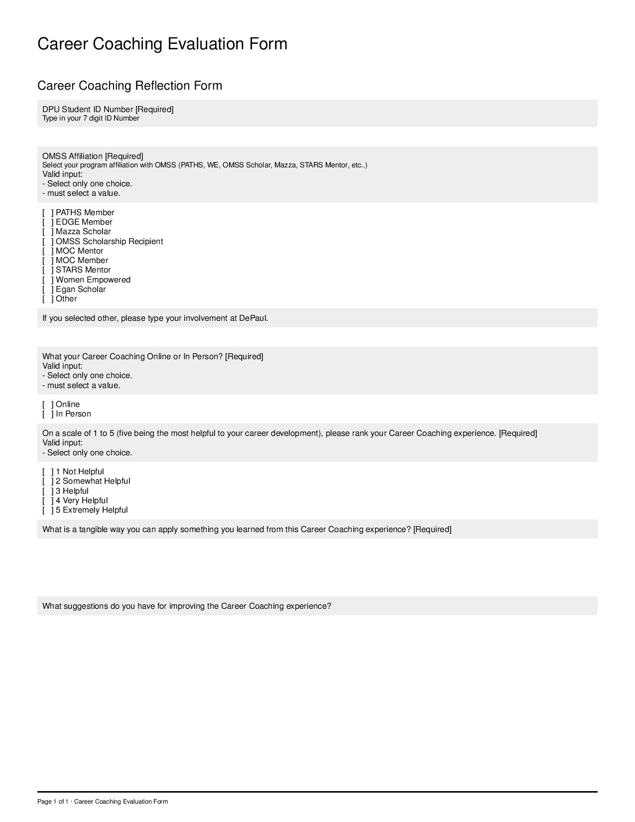 FREE 12+ Coaching Feedback Forms in PDF MS Word Excel