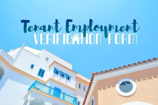 tenant employment verification form e