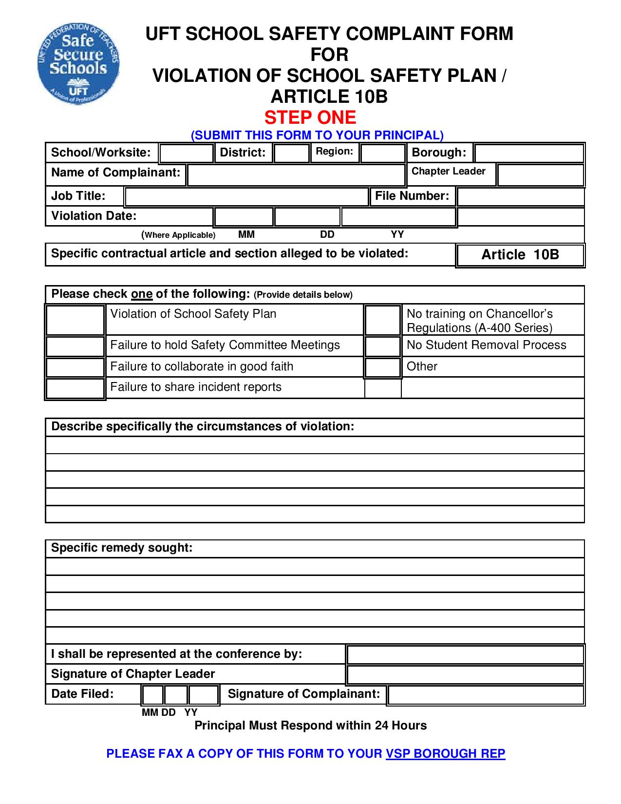 FREE 11+ Safety Complaint Forms in PDF MS Word