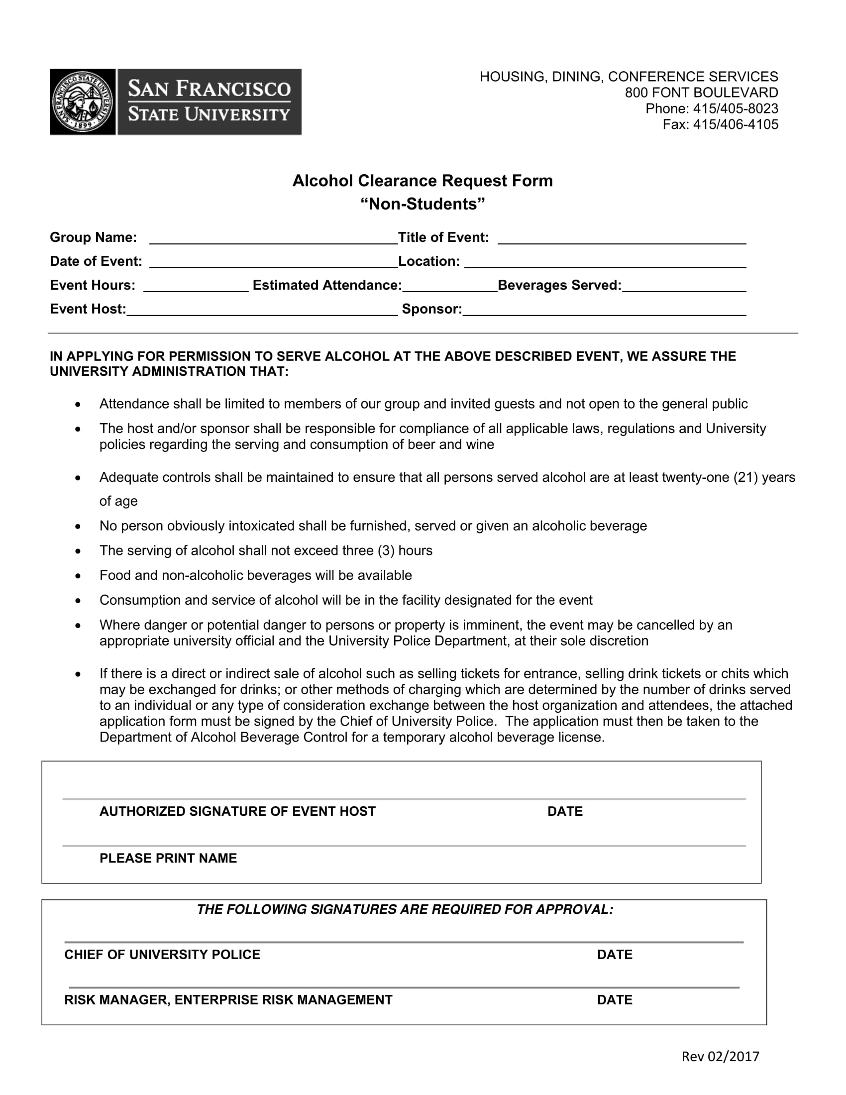 alcohol clearance request form 1